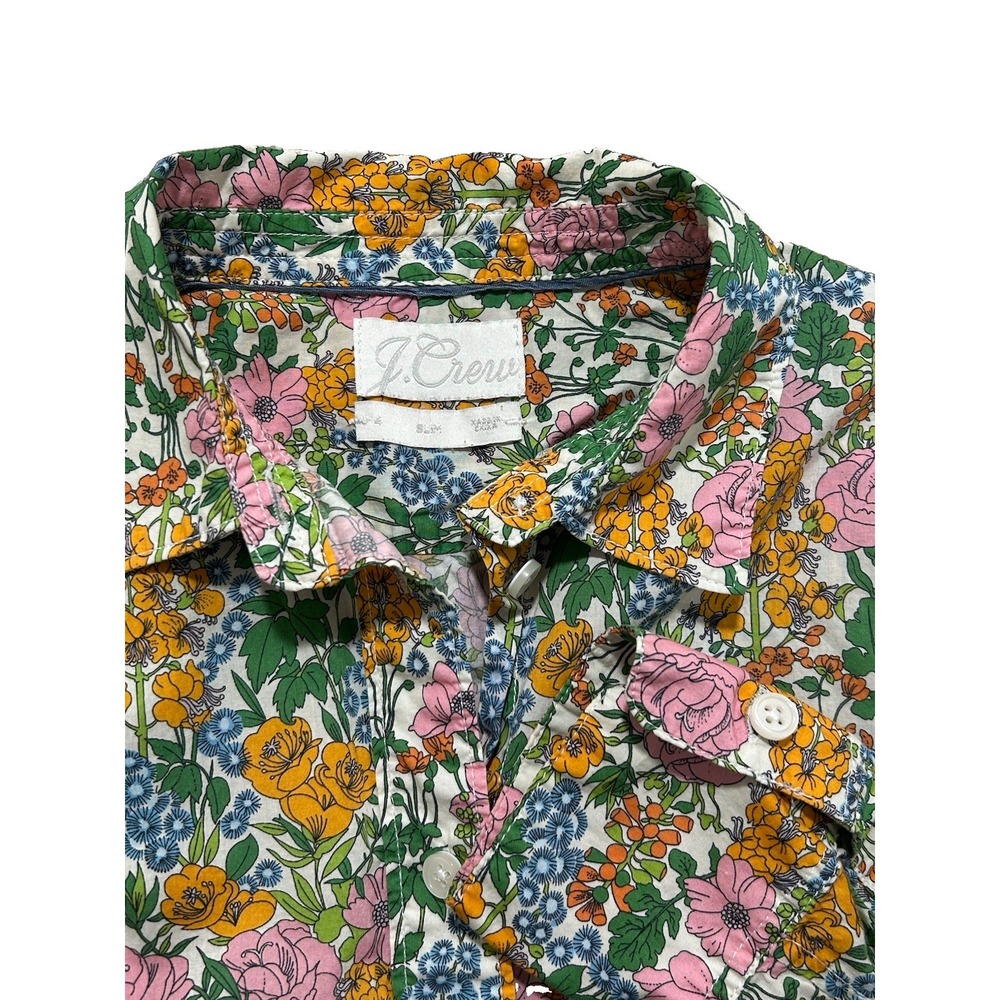 J.Crew Women's 4 Slim-fit Shirt in Liberty® Petunia floral Button Up Blouse